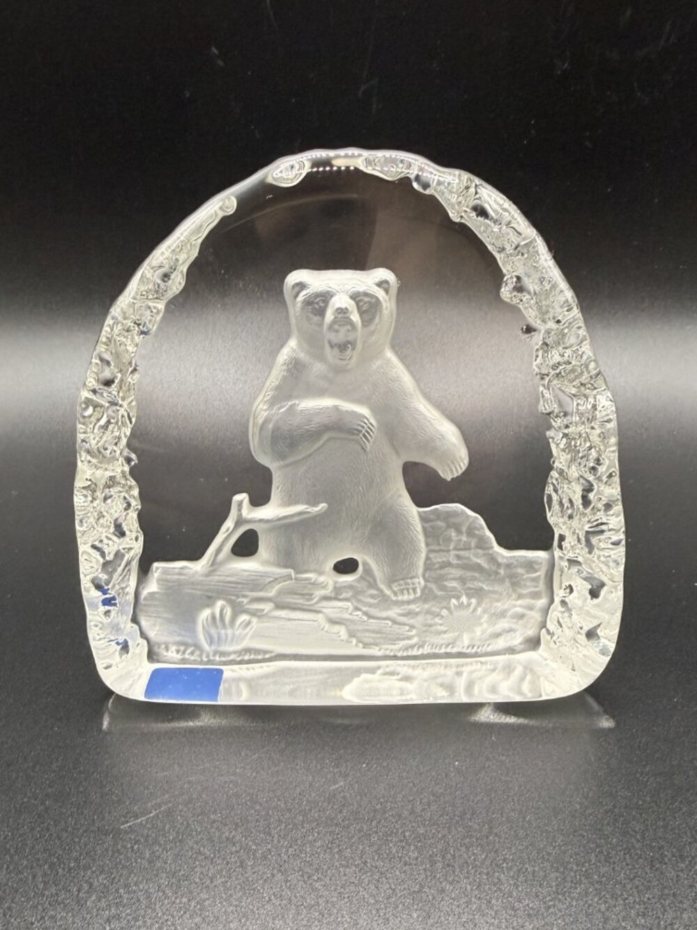 Tilley Crystal Glass Grizzly Bear Paperweight